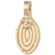 Breloque ovale rainuré 19x9 mm avec petites boules - Doré light x1