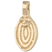 Breloque ovale rainuré 19x9 mm avec petites boules - Doré light x1