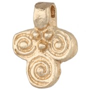 Breloque feuille ethnique 16x12 mm - motif spirale - Doré Light x1