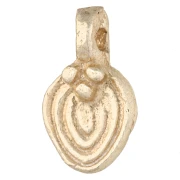 Breloque ovale irrégulière ethnique 14x8 mm - Doré Light x1