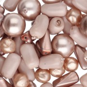 Assortiment de perles de bohème - Mix Light Gold x50g