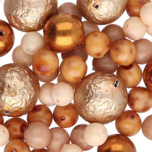 Assortiment de perles de bohème - Mix Gold x50g