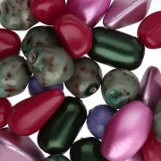 Assortiment de perles de bohème - Mix Blush Olive x50g