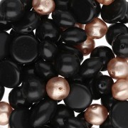 Assortiment de perles de bohème - Mix Noir & Gold x50g