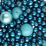 Assortiment de perles de bohème - Mix Turquoise x50g