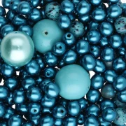 Assortiment de perles de bohème - Mix Turquoise x50g