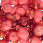 Assortiment de perles de bohème - Mix Corail x50g