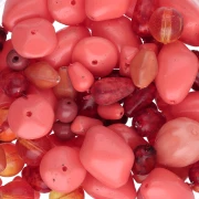 Assortiment de perles de bohème - Mix Corail x50g
