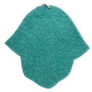 Pendentif main de Fatma 55.5x56mm perles et strass brodés - Turquoise - Crystal x1