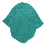 Pendentif main de Fatma 55.5x56mm perles et strass brodés - Turquoise - Crystal x1