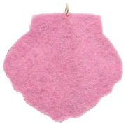 Pendentif coquillage 52x56 mm en perles et CZ brodés - Blanc - Bronze x1