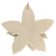 Pendentif fleur 38 mm en perles brodés - Beige x1