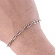 Chaine maille ovale alternée (1x1) texturée 4 mm Acier inoxydable 304 x1m