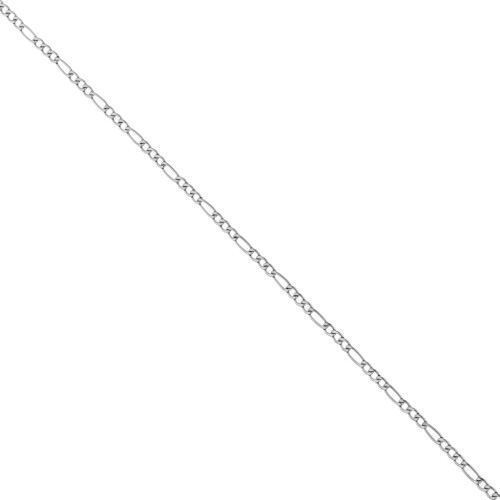 Chaine maille figaro alternée (1x3) 2.4 mm - Acier inoxydable 316L x50cm