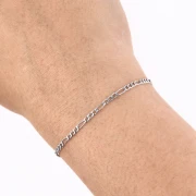 Chaine maille figaro alternée (1x3) 2.4 mm - Acier inoxydable 316L x50cm