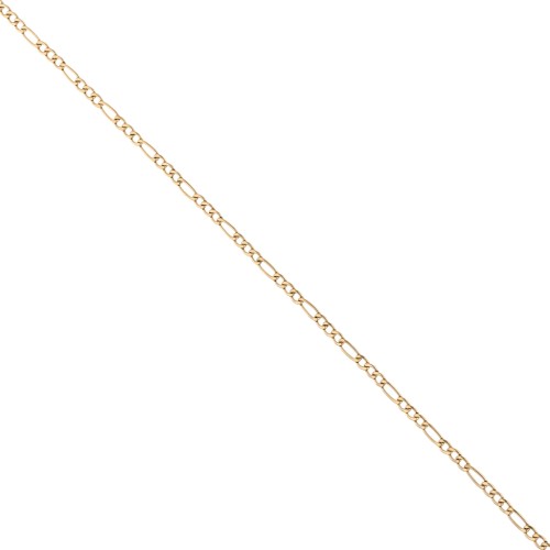 Chaine maille figaro alternée (1x3) 2.4 mm - Acier inoxydable 316L Doré x50cm