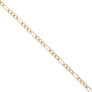 Chaine maille figaro alternée (1x3) 2.4 mm - Acier inoxydable 316L Doré x50cm