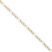 Chaine maille figaro alternée (1x3) 2.4 mm - Acier inoxydable 316L Doré x50cm