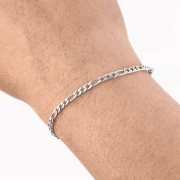 Chaine maille figaro alternée (1x3) 2.9 mm - Acier inoxydable 316L x50cm