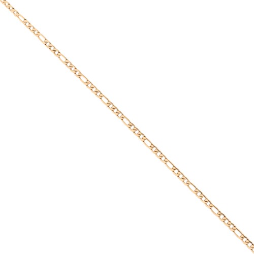 Chaine maille figaro alternée (1x3) 2.9 mm - Acier inoxydable 316L Doré x50cm