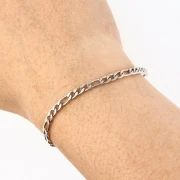 Chaine maille figaro alternée (1x3) 3.9 mm - Acier inoxydable 316L x50cm