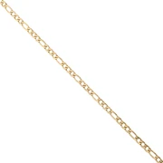 Chaine maille figaro alternée (1x3) 3.8 mm - Acier inoxydable 316L Doré x50cm