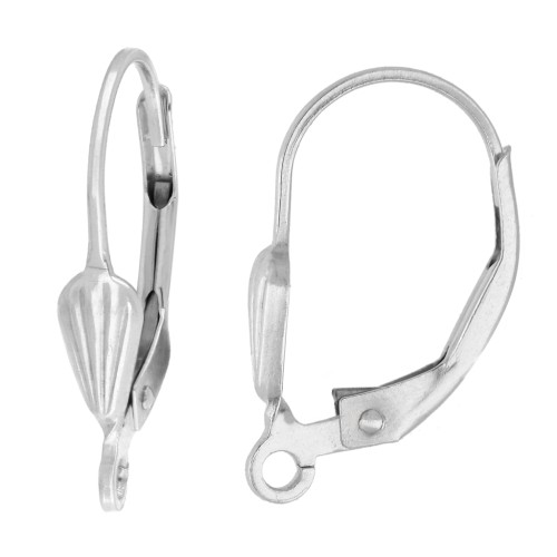 Dormeuses avec anneau ouvert 17 mm - motif coquillage - Argent 925 x2