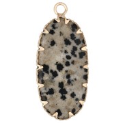 Pendentif ovale 35x16 mm en pierre gemme et imitation Turquoise - Jape Dalmatien