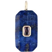 Lapis Lazuli - Pendentif rectangle 34x15 mm pierre gemme et CZ - Lapis Lazuli - Rose ou Violet Pendentif rectangle 34x15 mm pierre gemme et CZ - Lapis Lazuli - Rose ou Violet