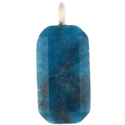 Pendentif rectangle 34x15 mm pierre gemme et CZ - Apatite - Rose ou Violet