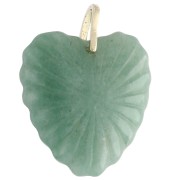 Pendentif coeur 32x30 mm en pierre gemme et CZ - Aventurine x1