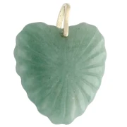 Pendentif coeur 32x30 mm en pierre gemme et CZ - Aventurine x1