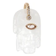 Pendentif main de Fatma 27x17mm pierre gemme et oxydes de Zirconium Pierre de lune