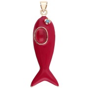Turquoise - Pendentif poisson 39x11 mm résine époxy et Oxyde de Zirconium - Rouge - Turquoise Pendentif poisson 39x11 mm résine époxy et Oxyde de Zirconium - Rouge - Turquoise