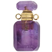 Amethyste - Flacon de parfum pendentif 20x10 mm en pierre gemme - Amethyste x1 Flacon de parfum pendentif 20x10 mm en pierre gemme - Amethyste x1