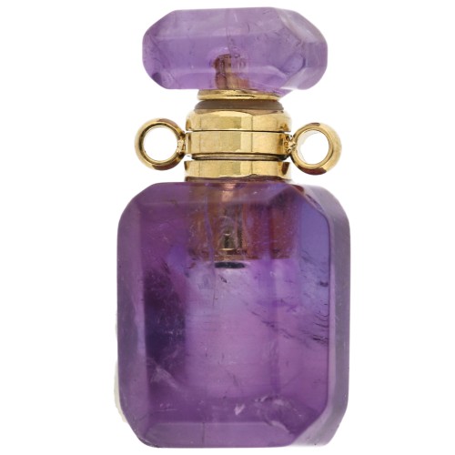 Flacon de parfum pendentif 20x10 mm en pierre gemme - Amethyste x1