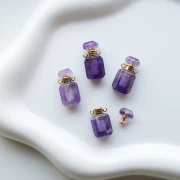 Flacon de parfum pendentif 20x10 mm en pierre gemme - Amethyste x1