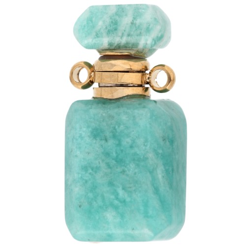 Flacon de parfum pendentif 20x10 mm en pierre gemme - Amazonite x1