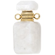 Pierre de lune - Flacon de parfum pendentif 20x10 mm en pierre gemme - Pierre de Lune x1 Flacon de parfum pendentif 20x10 mm en pierre gemme - Pierre de Lune x1