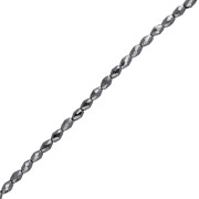 Perles olives facettées 5x3 mm imitation hématite x39cm