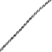 Perles olives facettées 5x3 mm imitation hématite x39cm