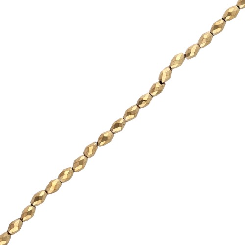 Perles olives facettées 5x3 mm imitation hématite Gold x39cm