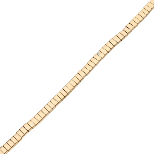 Perles plates 2 trous 5x2.3x1.9 mm imitation hématite Gold x39 cm
