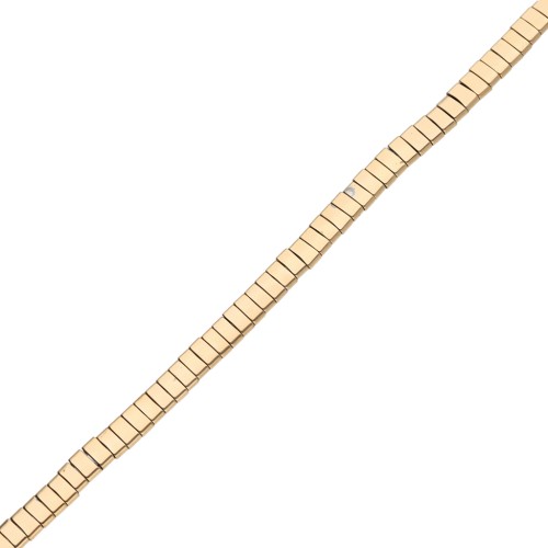 Perles plates 2 trous 5x2.3x1.9 mm imitation hématite Gold x40cm