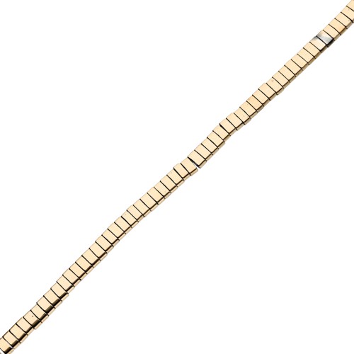 Perles plates 2 trous 5x2.3x1.9 mm imitation hématite Light Gold x40cm