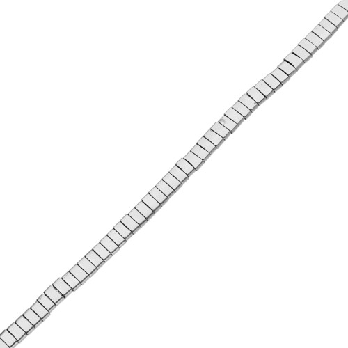Perles plates 2 trous 5x2.3x1.9 mm imitation hématite Silver x40cm
