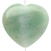 Perle coeur 25 mm en pierre gemme - Aventurine x1