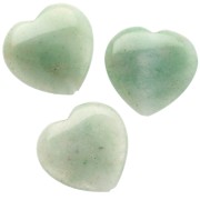 Perle coeur 25 mm en pierre gemme - Aventurine x1