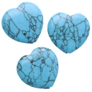 Perle coeur 25 mm en imitation pierre gemme - Turquoise x1