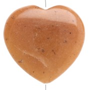 Perle coeur 25 mm en pierre gemme teintée - Jade jaune x1